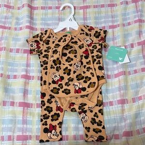 Disney Minnie Mouse Leopard Print Bodysuit Set - Tan and Black, very cute!! 🥰